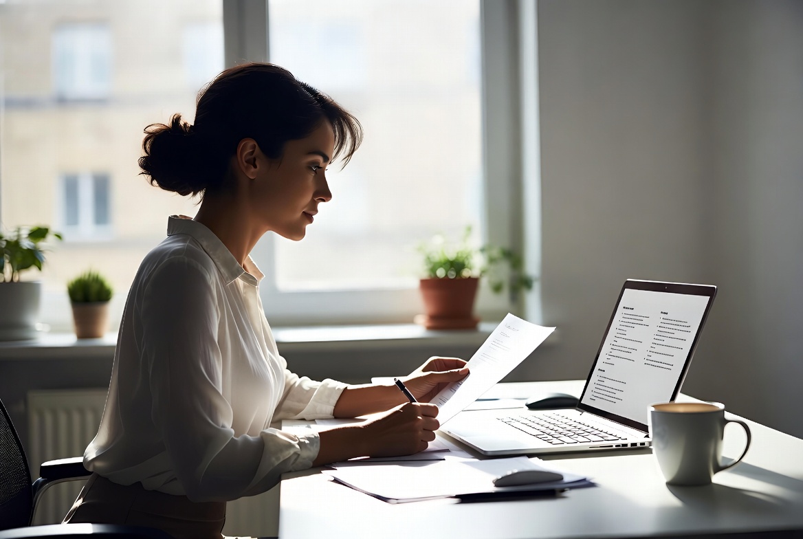 A job seeker preparing structured answers for common interview questions before an interview