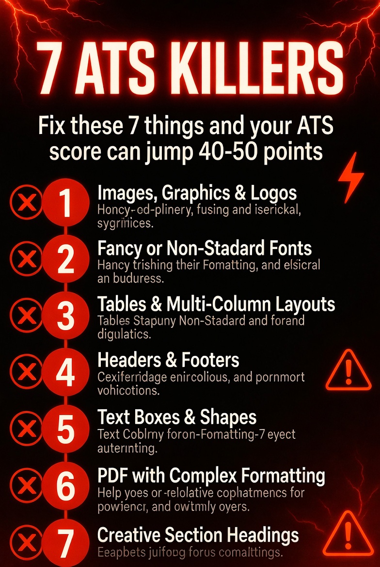 Checklist of 7 resume formatting issues that cause ATS to reject qualified candidates